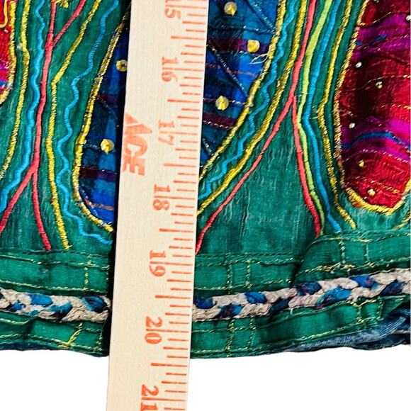 VTG 90s Anage Art To Wear Jacket Women’s S Silk Cotton Beaded Patchwork Boho Y2K - Picture 16 of 16